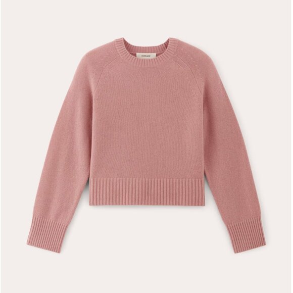 Everlane Sweaters - Everlane The Boxy Crew in Cashmere, Clay Pink, Medium